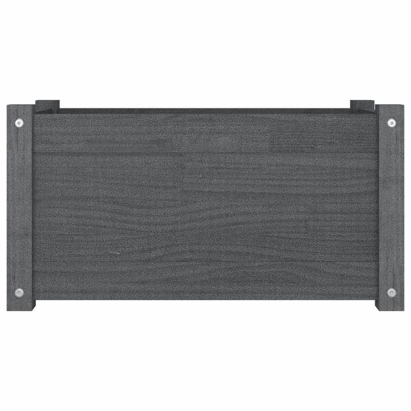vidaXL Puutarhan kukkalaatikot 2 kpl harmaa 60x31x31 cm täysi mänty