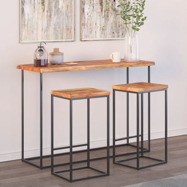 vidaXL P&ouml;yt&auml;levy 140x40x2,5 cm suorakaide t&auml;ysi akasiapuu el&auml;v&auml; reuna