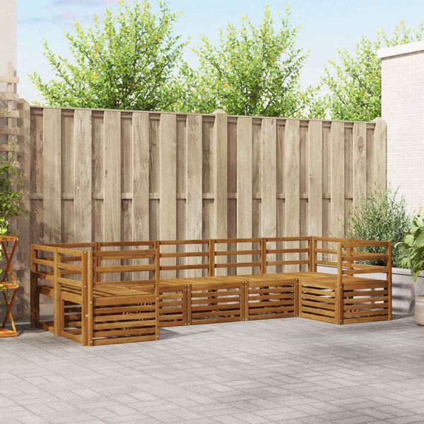 vidaXL Sohvasarjat 7 pcs Luonnollinen Tihe&auml; akasiapuu