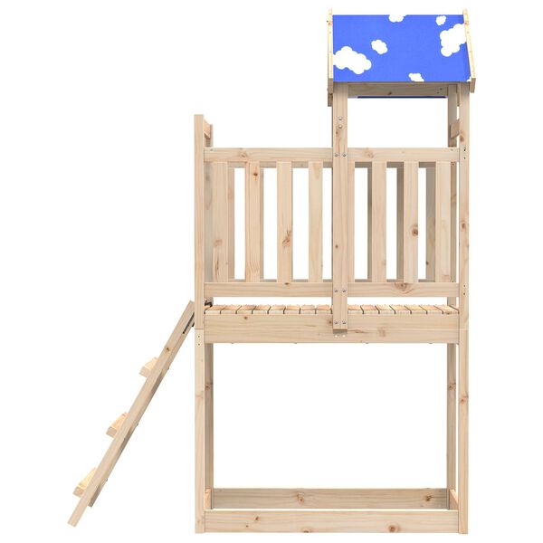 vidaXL Leikkitorni Ruskea 52,5 x 110,5 x 215 cm Massiivinen m&auml;nty