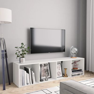 vidaXL Kirjahylly/TV-taso valkoinen 143x30x36 cm