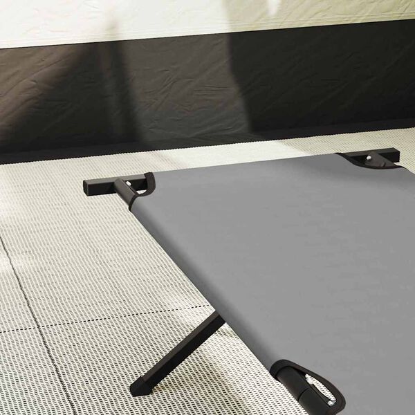 vidaXL Taitettava leirint&auml;vuode Harmaa Oxford-kangas