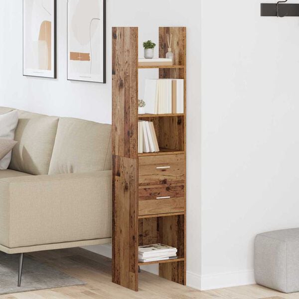vidaXL Kirjahylly Vanha puu 40 x 35 x 180 cm Tekninen puu