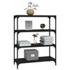 vidaXL Kirjahylly musta 80x33x100 cm tekninen puu ja teräs