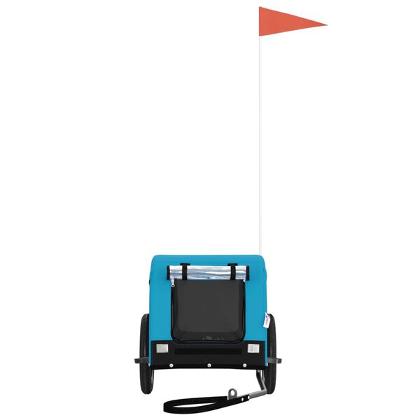 vidaXL Lemmikinkuljetusk&auml;rry polkupy&ouml;r&auml;&auml;n sin./musta kangas ja rauta