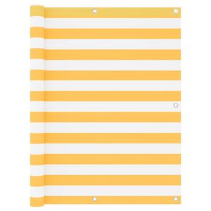 vidaXL Parvekkeen suoja valkoinen ja keltainen 120x500cm Oxford kangas