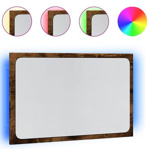 vidaXL Kylpyhuoneen LED-peili Sonoma-tammi 60x8,5x38 cm tekninen puu