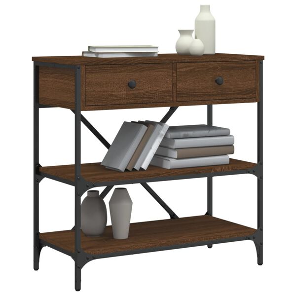 vidaXL Konsolip&ouml;yt&auml; ruskea tammi 75x34,5x75 cm tekninen puu