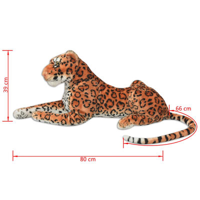 vidaXL Leopardi pehmolelu Ruskea XXL