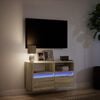 vidaXL TV-sein&auml;kaappi LED-valoilla Sonoma-tammi 80x31x45 cm