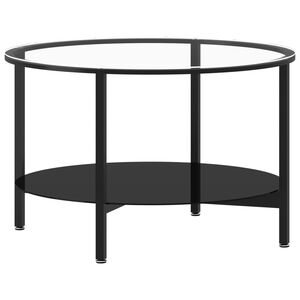vidaXL Teep&ouml;yt&auml; musta ja l&auml;pin&auml;kyv&auml; 70 cm karkaistu lasi