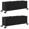vidaXL Kukkalaatikot py&ouml;r&auml;t/3 ruukkua 2 kpl 107x32x38 cm PE-rottinki