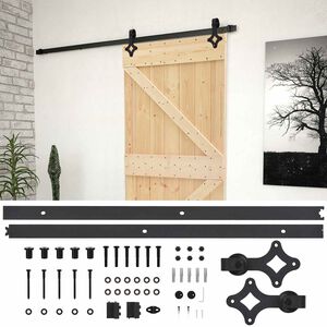 vidaXL Liukuovi 90 x 210 cm T&auml;ysi m&auml;nty Luonnollinen ja musta