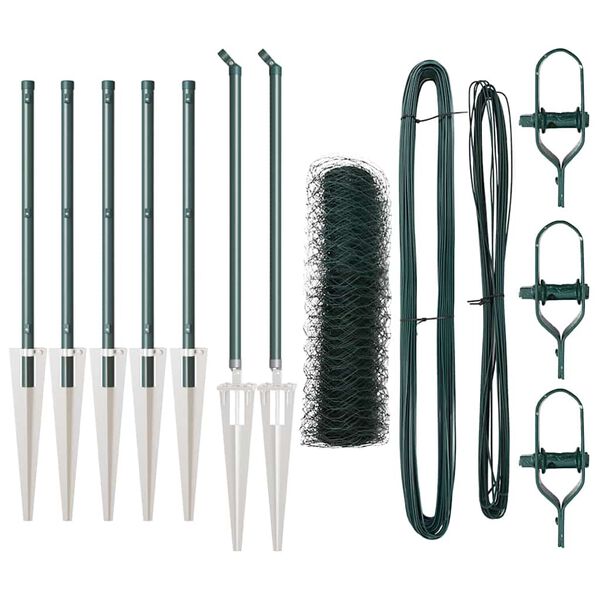 vidaXL Aitalatu Vihre&auml; 10 x 0,5 m (36 mm verkko) Ter&auml;st&auml; ja PVC:t&auml;