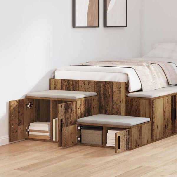 vidaXL S&auml;ilytyskaappi 2 pcs Vanha puu 127 x 41 x 40 cm Tekninen puu