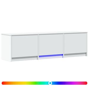 vidaXL TV-kaappi LED-valolla 140 x 34 x 40 cm Valkoinen K&auml;sitelty puu
