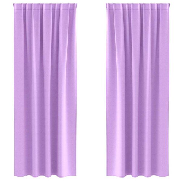 vidaXL Piment&auml;v&auml; verho renkailla 2 pcs Violetti 260 x 140 cm