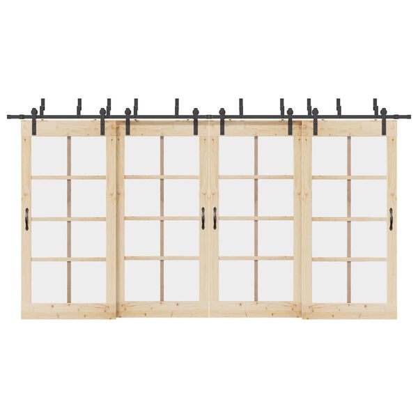 vidaXL Liukuovi Hardware Kit 427 cm Ter&auml;s Musta