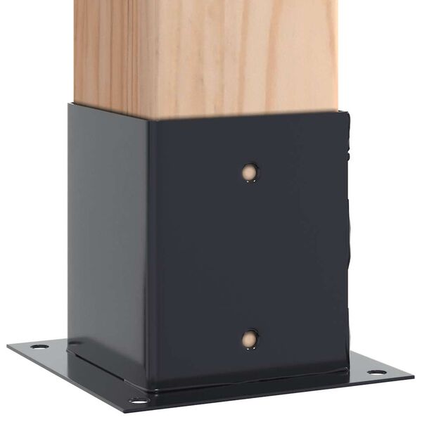 vidaXL Pylv&auml;iden pohjat neli&ouml; 4 kpl 121x121 mm jauhemaalattu ter&auml;s