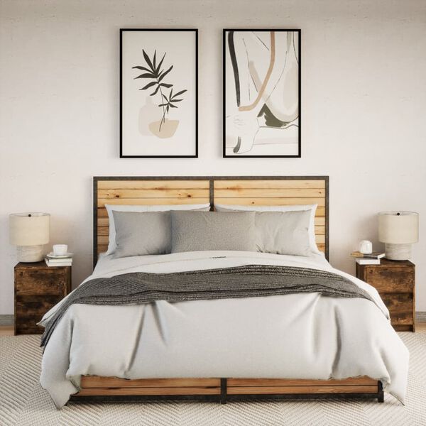 vidaXL Y&ouml;p&ouml;yt&auml; LED-valoilla 2 kpl savutammi tekninen puu