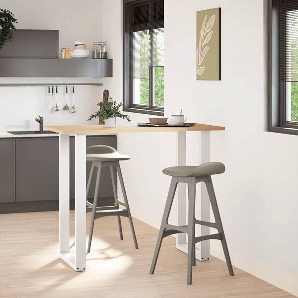 vidaXL Baaripöydän jalat U-muotoiset 2 kpl valkoinen 60x(110-111) cm teräs