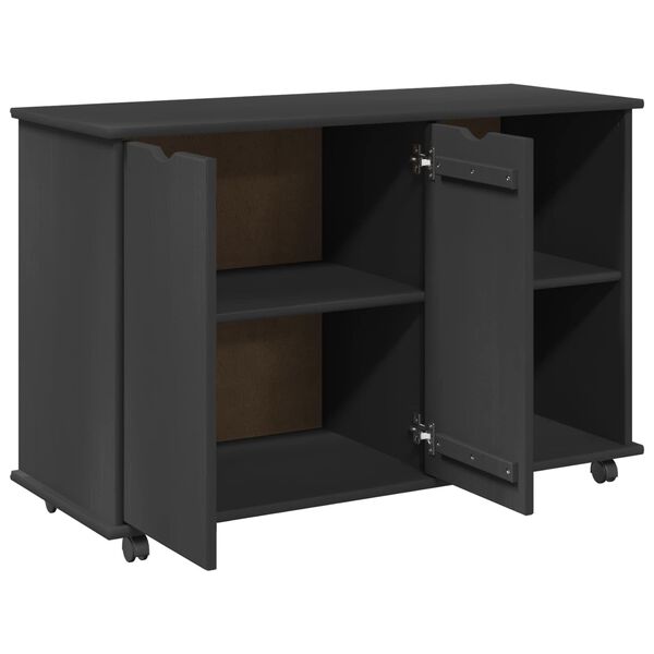 vidaXL Rullaava kaappi Harmaa 100 x 39 x 65,5 cm Massiivinen m&auml;nty