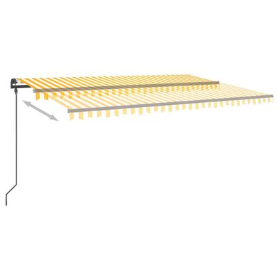 vidaXL Manuaalisesti kelattava markiisi LED-valot 5x3 m keltavalkoinen