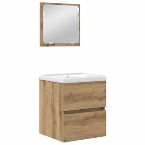 vidaXL Kylpyhuonekalustesetti 2 pcs Artisan tammesta ja valkoisesta