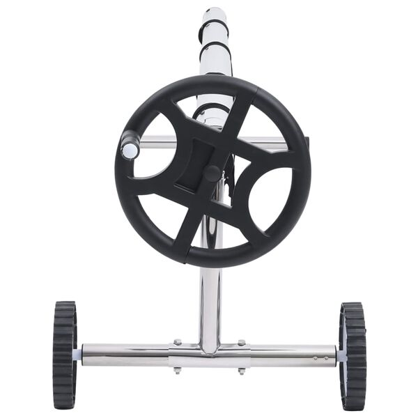 vidaXL Uima-altaan suojan rulla ruostumattomalla ter&auml;sjalustalla