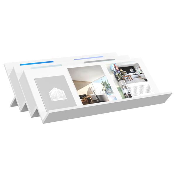 vidaXL Lehtiteline hyllyll&auml; Valkoinen 90 x 53 x 28,5 cm Tekninen puu