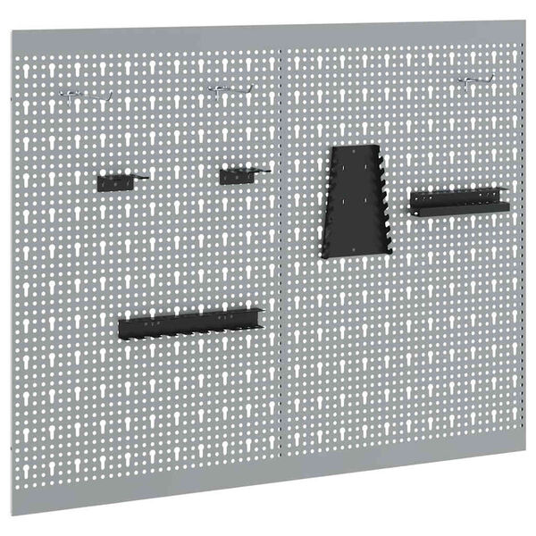 vidaXL Säilytyspenkki 2 pcs Harmaa 100 x 1 x 80 cm Jauhemaalattu teräs