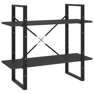 vidaXL 2-tasoinen kirjahylly harmaa 80x30x70 cm tekninen puu