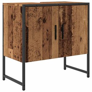vidaXL Kylpyhuoneen pesuallaskaappi vanhaa puuta 60x33x60 cm