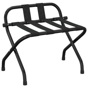 vidaXL Matkalaukkuteline selk&auml;nojalla musta 56x39x52 cm