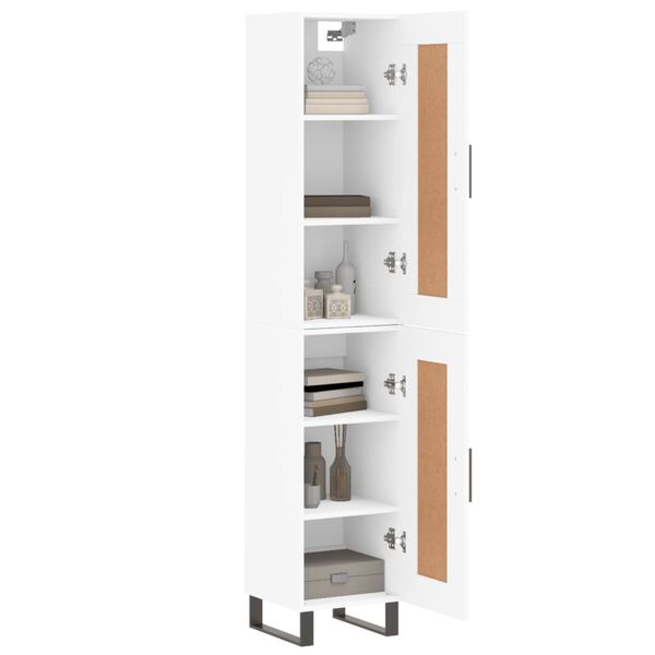 vidaXL Kaappi valkoinen 34,5x34x180 cm tekninen puu