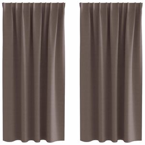 vidaXL Piment&auml;v&auml; verho renkailla 2 kpl Tumma ruskea 175 x 140 cm