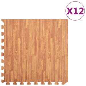 vidaXL Lattiamatot 12 kpl 4,32 ㎡ EVA-vaahto puukuviot