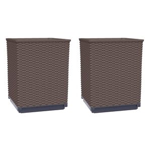 vidaXL Kukkalaatikot 2 kpl ruskea 30x30x37 cm polypropeeni