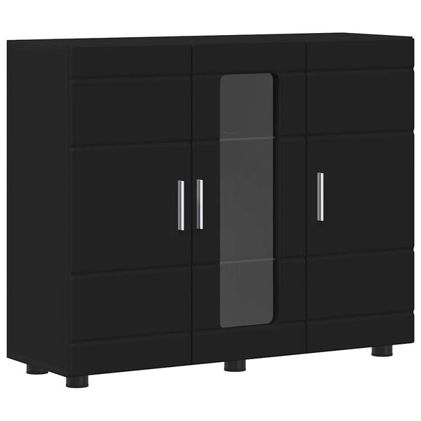vidaXL puinen kaappi Musta 88,5 x 30,5 x 73 cm Tekninen puu