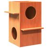 vidaXL Cat House Wax Ruskea 43x43x60 cm Massiivipuum&auml;nty
