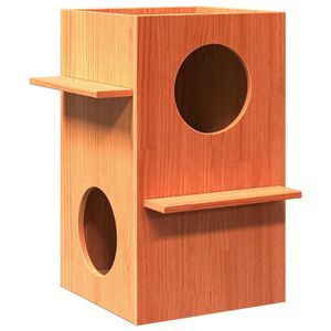 vidaXL Cat House Wax Ruskea 43x43x60 cm Massiivipuum&auml;nty