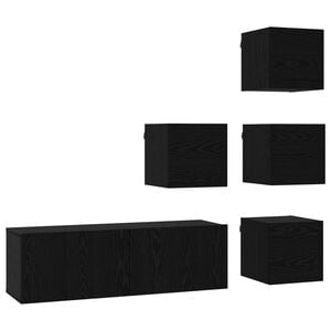 vidaXL TV-tasosetti 5 pcs 100 x 30 x 30 cm Musta tammi Tekninen puu