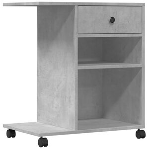 vidaXL Tulostinteline py&ouml;rill&auml; betoninharmaa 60x40x68,5 cm