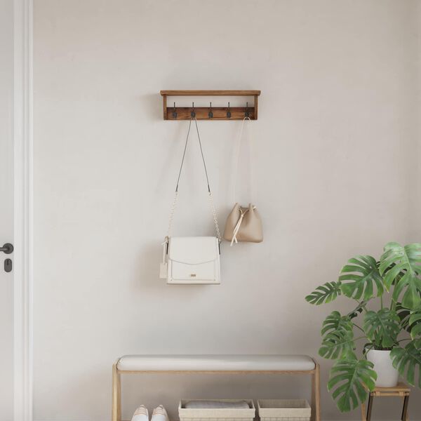 vidaXL Henkari Ruskea 50 x 10 x 14 cm Kiinte&auml;&auml; mahonkipuuta