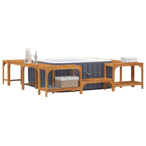 vidaXL Porealtaan ymp&auml;rist&ouml; Ruskea 250 x 250 cm Tihe&auml; akasiapuu