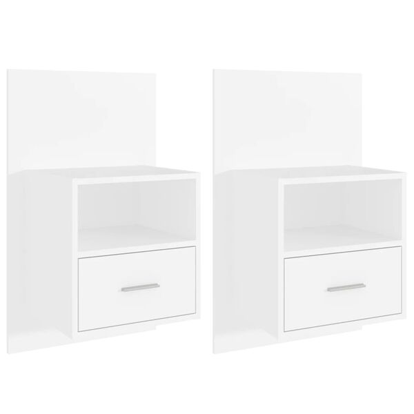 vidaXL Sein&auml;kiinnitett&auml;v&auml;t y&ouml;p&ouml;yd&auml;t 2 kpl valkoinen