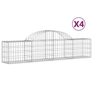 vidaXL Kaarevat kivikorit 4 kpl 200x30x40/60 cm galvanoitu rauta