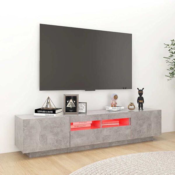 vidaXL TV-taso LED-valoilla betoninharmaa 180x35x40 cm