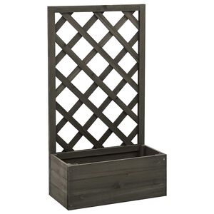 vidaXL Kukkalaatikko s&auml;leik&ouml;ll&auml; harmaa 50x25x90 cm t&auml;ysi kuusi
