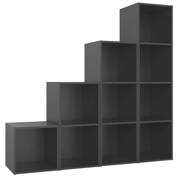 vidaXL 4-osainen TV-kaappisarja harmaa tekninen puu